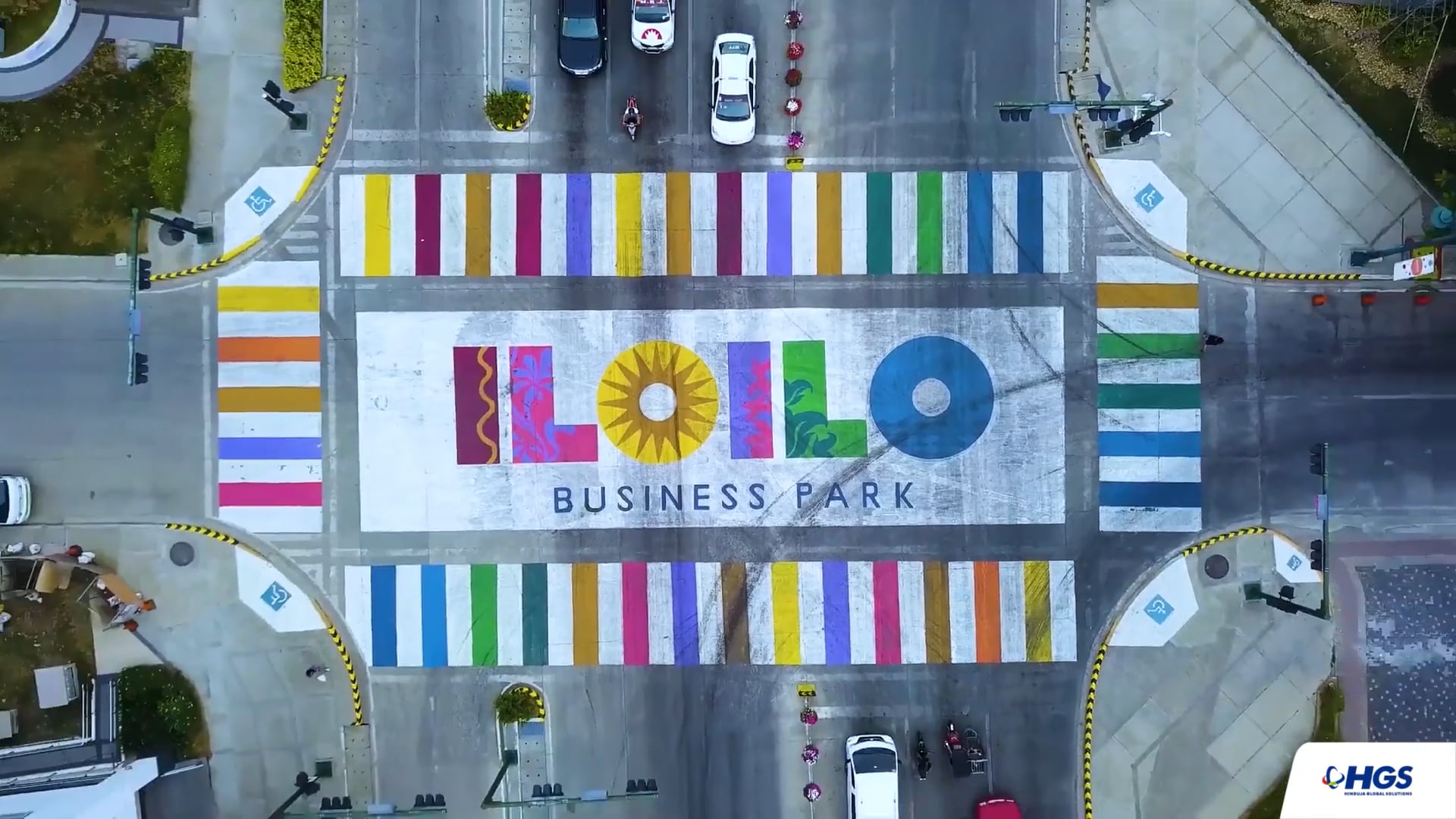 Iloilo City intersection overhead shot for video thumbnail