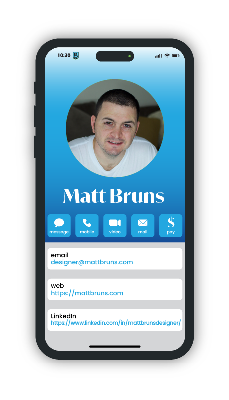 Matt Bruns contact info card